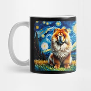 Starry Chow Chow Dog Portrait - Pet Portrait Mug